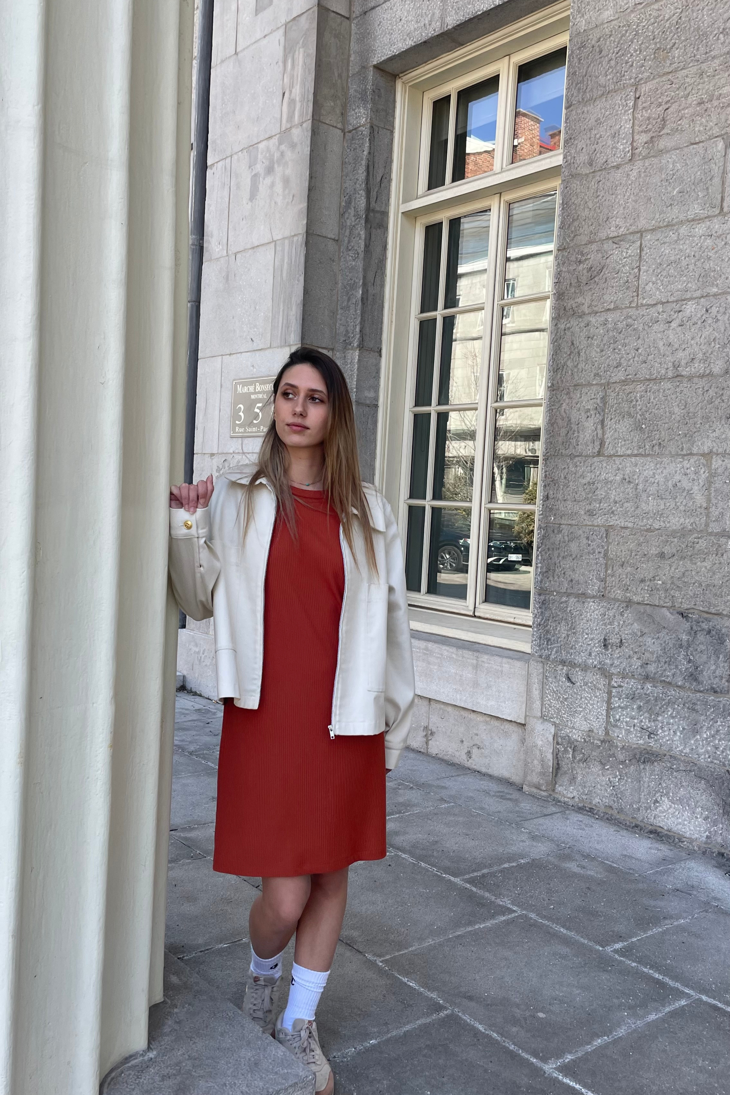 Shift dress sales with sneakers